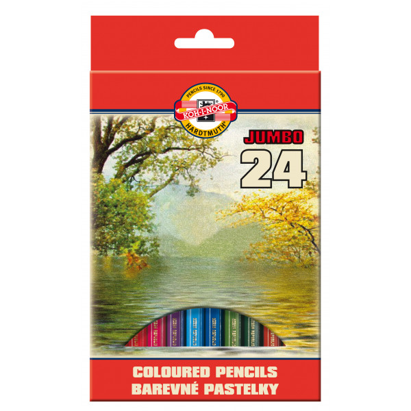 KOH-I-NOOR 3384 SZÍNES CERUZA 24 DB HATSZÖGLETŰ VASTAG (10MM)