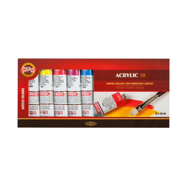 KOH-I-NOOR AKRILFESTÉK KÉSZLET 10 DB 40 ML