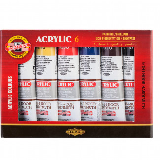 KOH-I-NOOR AKRILFESTÉK KÉSZLET 6 DB 40 ML