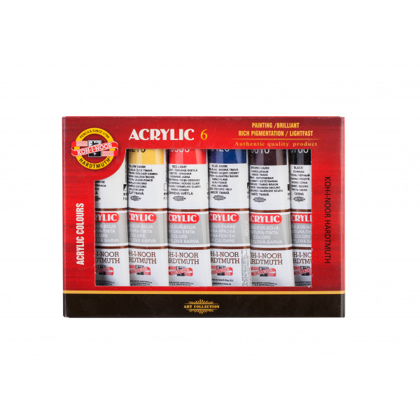 KOH-I-NOOR AKRILFESTÉK KÉSZLET 6 DB 40 ML