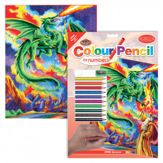 SZÁMOZOTT SZÍNEZŐ KÉSZLET, 20X25CM - SÁRKÁNY ÉS VARÁZSLÓ