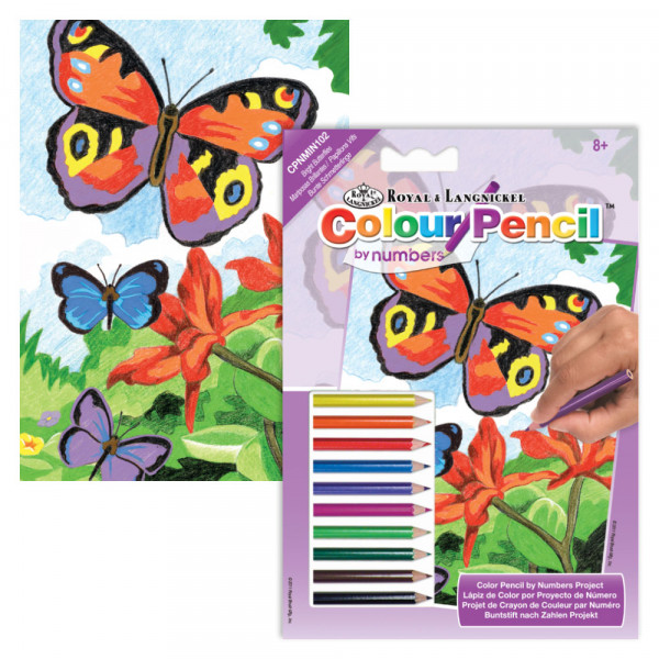 SZÁMOZOTT SZÍNEZŐ.-RAJZ KÉSZLET, MINI - PILLANGÓK