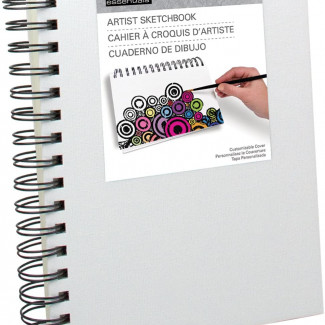 ROYAL VÁSZONKÖTÉSES VÁZLATTÖMB, SZEMÉLYRE SZABHATÓ, FEHÉR, SPIRÁLOS A5