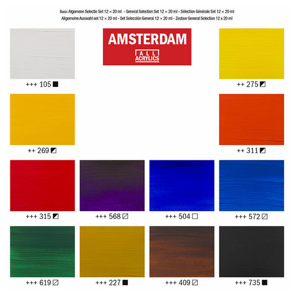TALENS AMSTERDAM AKRILFESTÉK KÉSZLET - 12X20 ML