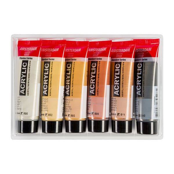 TALENS AMSTERDAM AKRILFESTÉK KÉSZLET - 6X20 ML, METÁL SZÍNEK