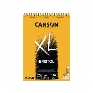 CANSON "XL" BRISTOL EXTRA- FEHÉR, SIMA RAJZTÖMB, SPIRÁLKÖTÉSES 180G/M2 50 ÍV A4