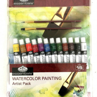 TUBUSOS AKVARELL KÉSZLET ECSETEKKEL ÉS AKVARELLTÖMBBEL 15 DB-OS