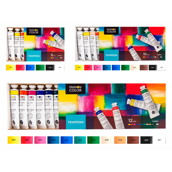 PANNONCOLOR TEMPERAKÉSZLET - 10 DB/18 ml PANNONCOLOR TEMPERAKÉSZLET - 10 DB/18 ml