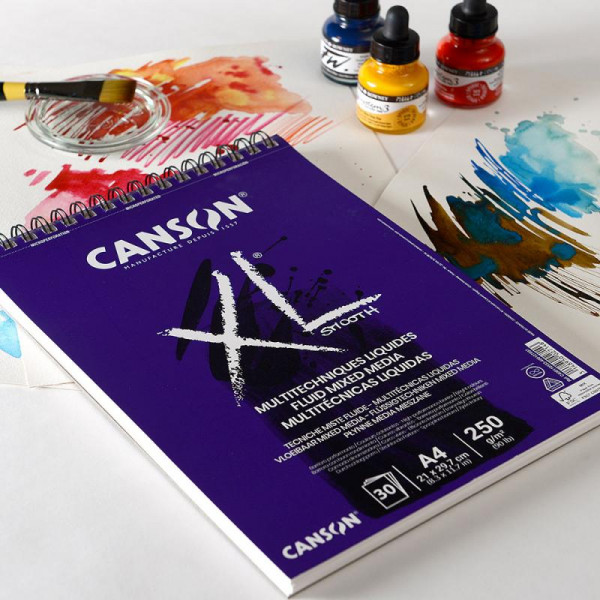 CANSON XL FLUID MIX MEDIA TÖMB, MIKROPERFORÁLT 250G/M2 30 ÍV A4