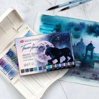 WHITE NIGHTS GRANULÁLÓ(SZEMCSÉS) AKVARELLFESTÉK KÉSZLET - 12 DB, MŰANYAG DOBOZBAN