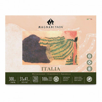 MAGNANI ITALIA AKVARELLTÖMB, 100% PAMUT, 300 G, 31X41 CM, 20 LAP, FÉLÉRDES