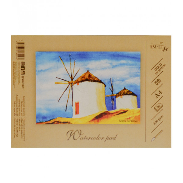 SMLT GOLD AKVARELLTÖMB A4-200 GR 20 LAP