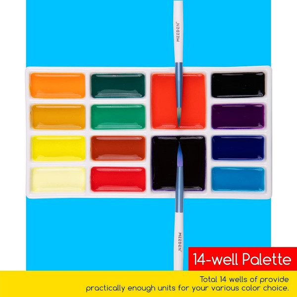 MEEDEN PROFESSZIONÁLIS PORCELÁN PALETTA-TÉGLALAP 14 RÉSZES