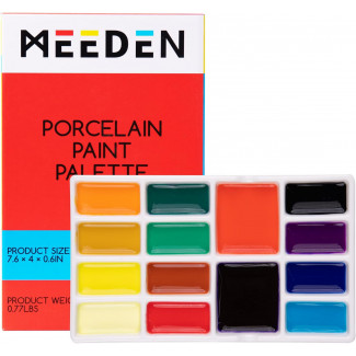 MEEDEN PROFESSZIONÁLIS PORCELÁN PALETTA-TÉGLALAP 14 RÉSZES