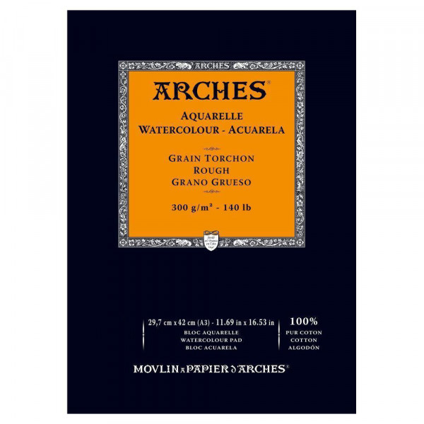 ARCHES AKVARELLTÖMB 300 GR DURVA, HIDEGEN PRÉSELT A3-12 LAP