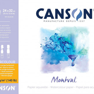 CANSON MONTVAL AKVARELLTÖMB 300 GR-18X25 CM- 1 OLDALON RAGASZTOTT KÜLÖNBÖZŐ MÉRETEKBEN
