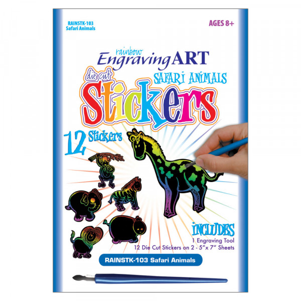 KÉPKARCOLÓ KÉSZLET KARCTŰVEL -MATRICÁK- SZAFARI ÁLLATOK KÉPKARCOLÓ KÉSZLET KARCTŰVEL -MATRICÁK- SZAFARI ÁLLATOK