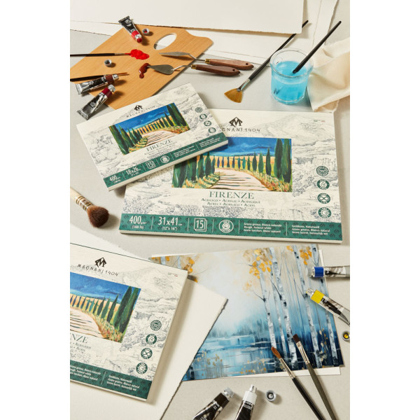 Magnani Firenze akril festőtömb, 100% pamut, Érdes 400 g, 31x41 cm, 15 lap