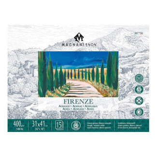 Magnani Firenze akril festőtömb, 100% pamut, Érdes 400 g, 31x41 cm, 15 lap