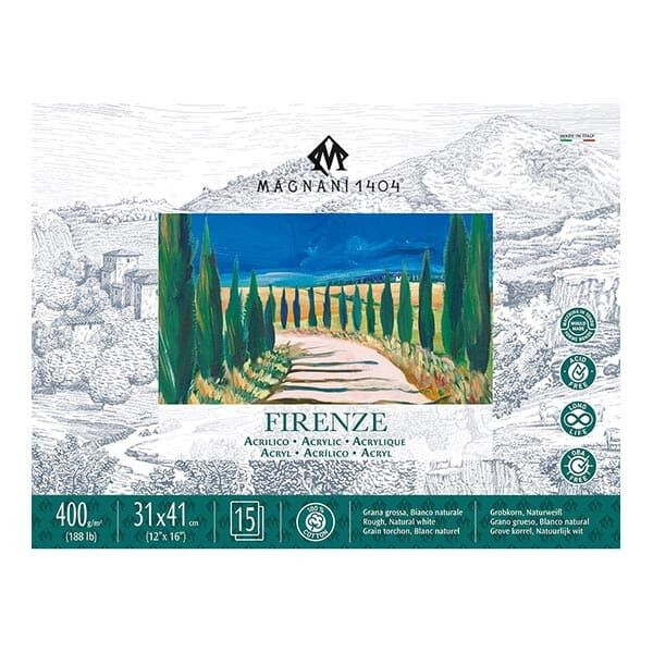 Magnani Firenze akril festőtömb, 100% pamut, Érdes 400 g, 31x41 cm, 15 lap