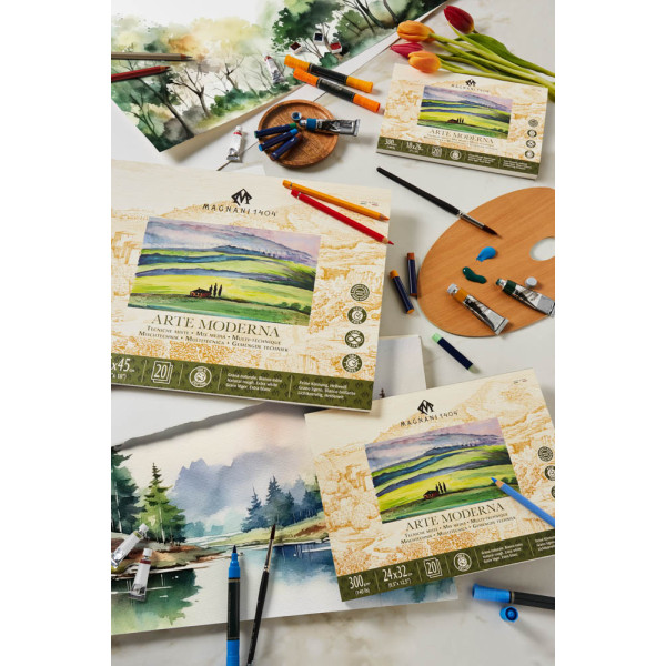 Magnani Arte Moderna mix média rajz- és festőtömb, 100% pamut, 300 g, 35x45 cm, 20 lap
