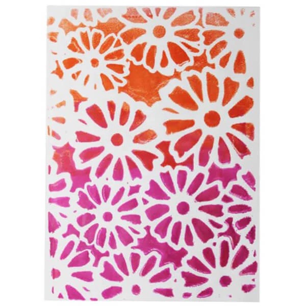 STENCIL, GELLI ARTS 12,7x17,8 cm -virág