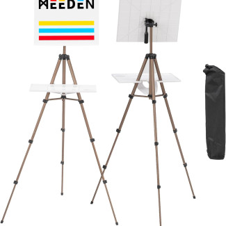 MEEDEN ULTRAKÖNNYŰ TÁBORI FESTŐÁLLVÁNY GYORSRÖGZÍTÉSSEL, VÍZSZINTESIG DÖNTHETŐ RAJZTÁBLÁVAL AKVARELL TECHNIKÁHOZ