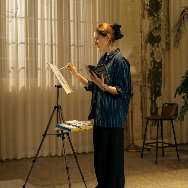 MEEDEN ULTRAKÖNNYŰ TÁBORI FESTŐÁLLVÁNY GYORSRÖGZÍTÉSSEL, VÍZSZINTESIG DÖNTHETŐ RAJZTÁBLÁVAL AKVARELL TECHNIKÁHOZ