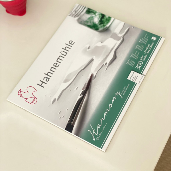 HAHNEMÜHLE AKVARELLTÖMB, HARMONY, 300 G - 12 LAP, A4, SIMA