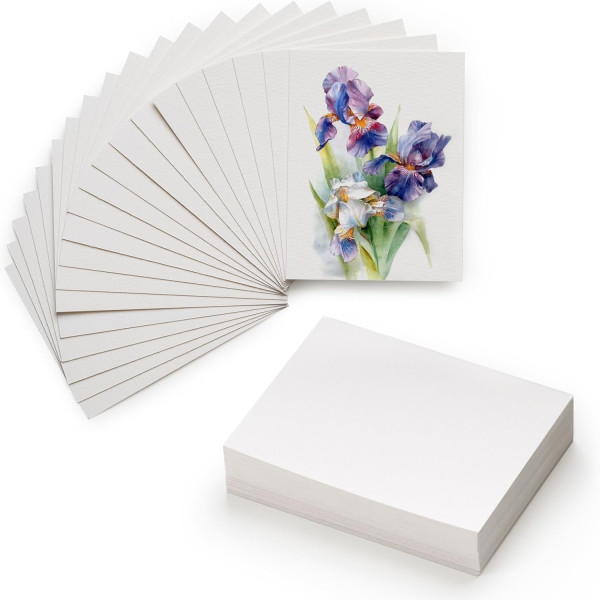 MEEDEN MINI AKVARELLPAPÍR 100 % PAMUT 10X7,5 CM HIDEGEN SAJTOLT, 300 GR, 10 LAP