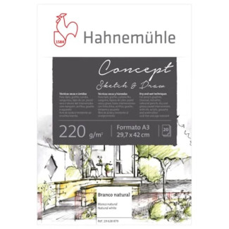 HAHNEMÜHLE CONCEPT RAJZ-VÁZLAT FESTŐTÖMB 220 GR 20 LAP A3