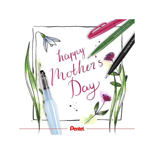 PENTEL BRUSH SIGN PEN BASIC SET-4 DB-OS KÉSZLET ALAP SZÍNEK