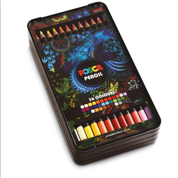 UNI POSCA KPE-200 36 db-os Olajbázisú Színesceruza készlet