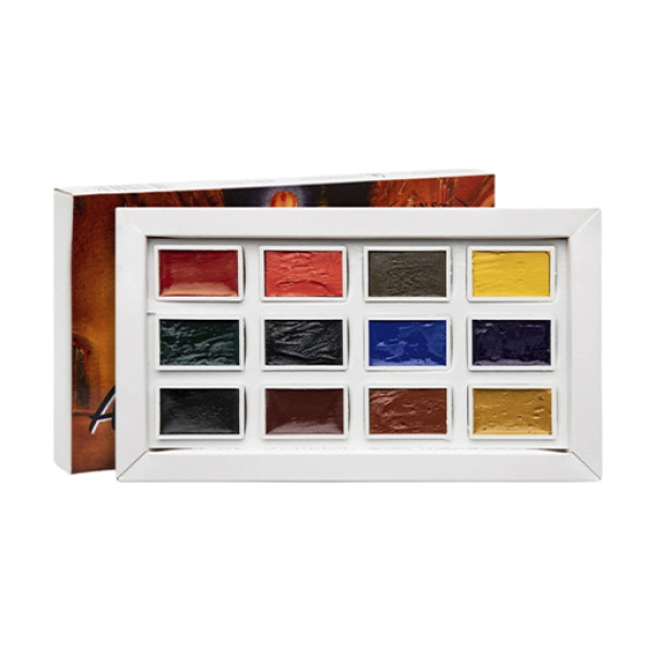 Akvarell művészkészlet, szilkés - Artur Przybysz válogatás, 12 színű - Roman Szmal Aquarius